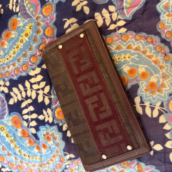 Fendi Brown and Burgundy Wallet - Picture 1 of 12